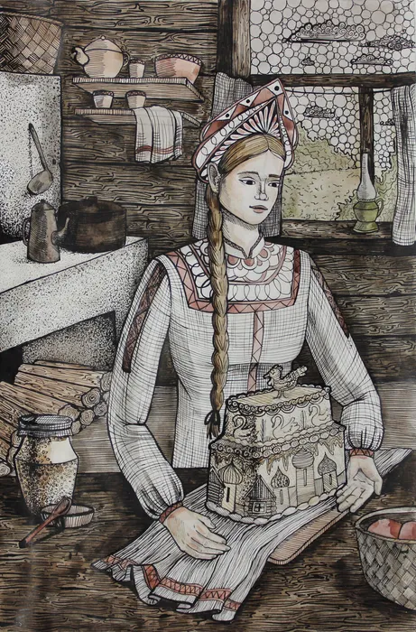 Лях Вероника 14 лет Иллюстрация к сказке Царевна лягушка пр. Семенова Е.В.